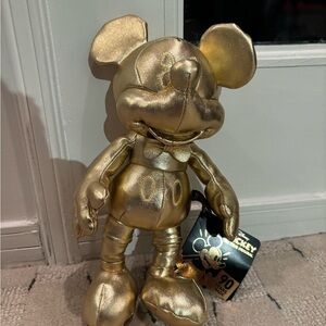 Disney Gold Mickey Mouse Plush Toy 90 Years of Magic Edition Brand New